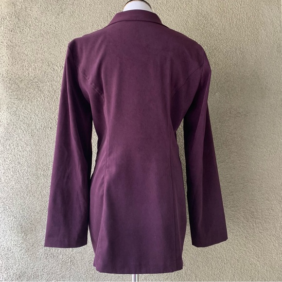 🔥5/$20🔥 “Dress Barn” Purple Fitted Sueded Jacket size 10 - Picture 3 of 11